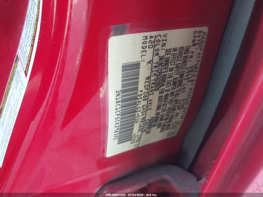 3N1BC1CP5CK298320 2012 NISSAN VERSA photo no. 9