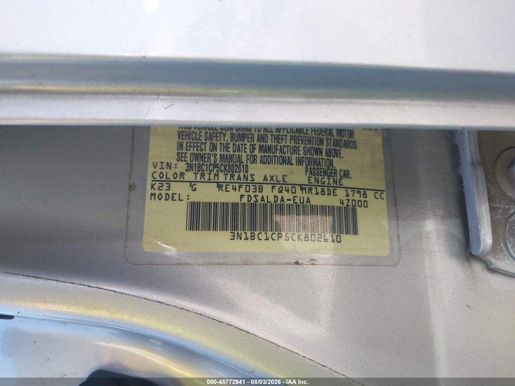 3N1BC1CP5CK802610 2012 NISSAN VERSA photo no. 9