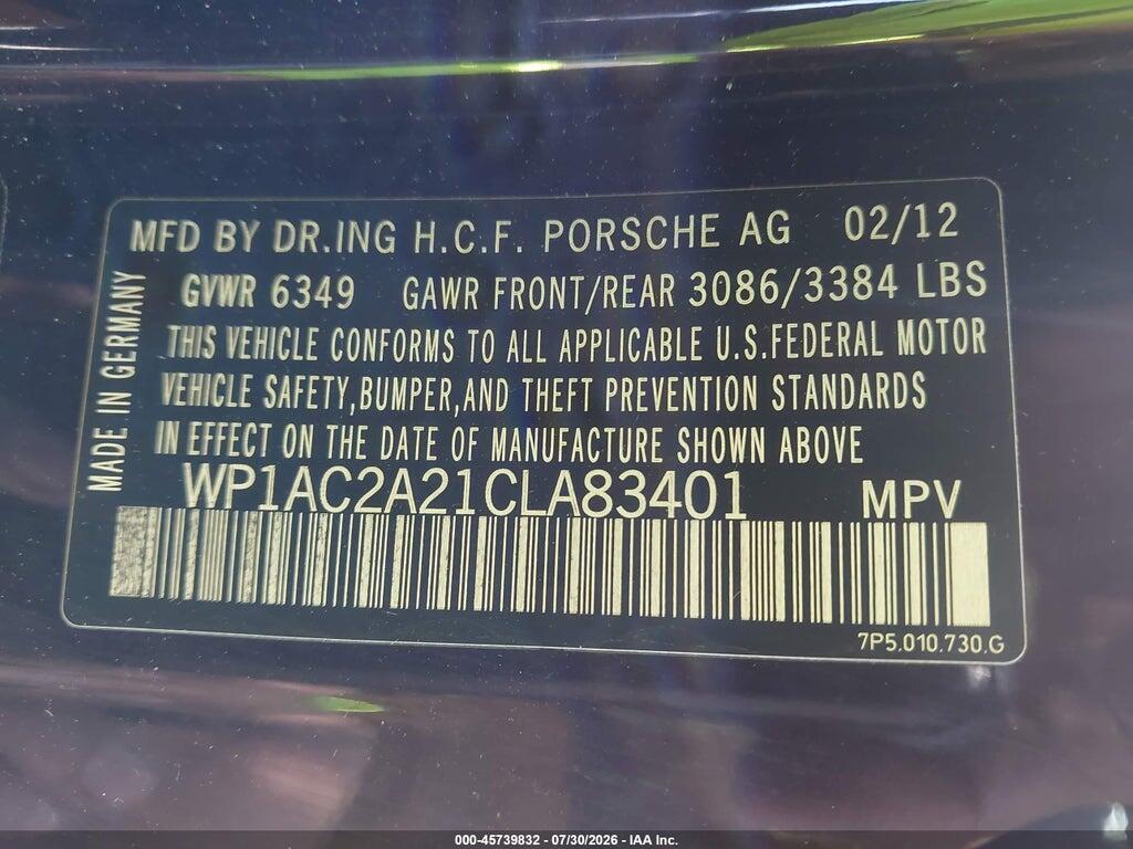 WP1AC2A21CLA83401 2012 PORSCHE CAYENNE photo no. 9