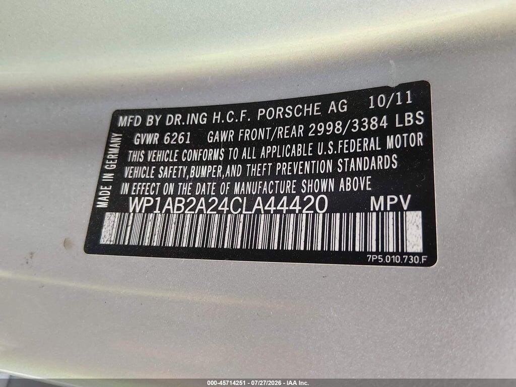 WP1AB2A24CLA44420 2012 PORSCHE CAYENNE photo no. 9