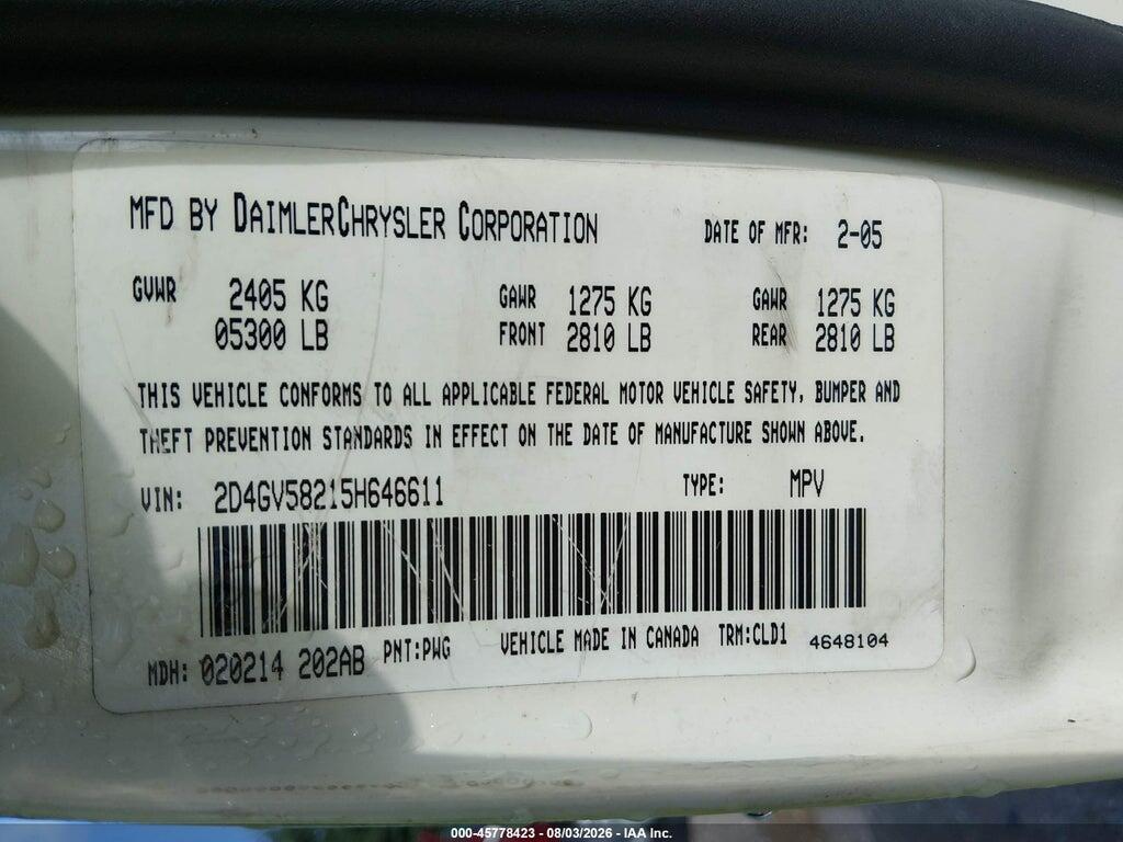 2D4GV58215H646611 2005 DODGE MAGNUM photo no. 9