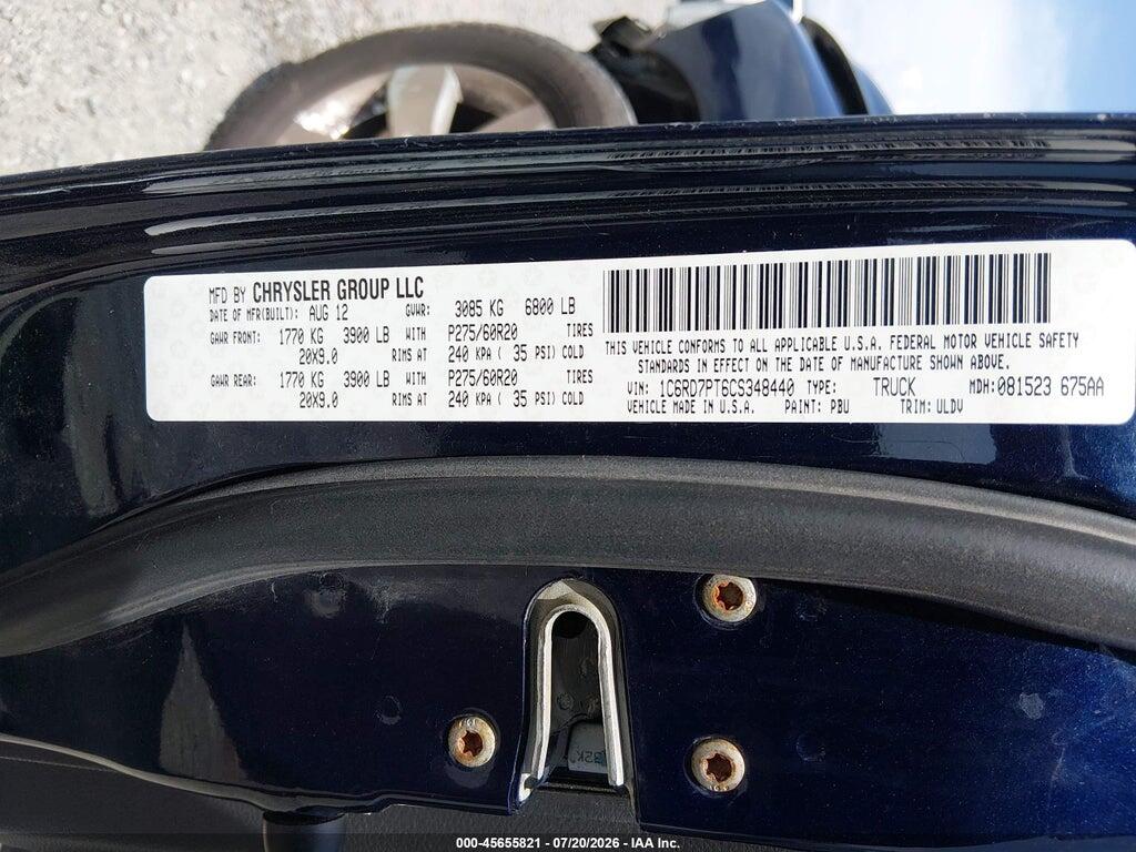 1C6RD7PT6CS348440 2012 RAM 1500 photo no. 9