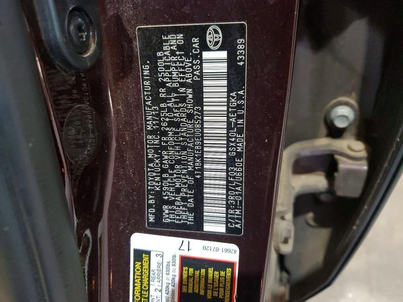 2014 TOYOTA AVALON XLE PREMIUM — Фото 13 из 13