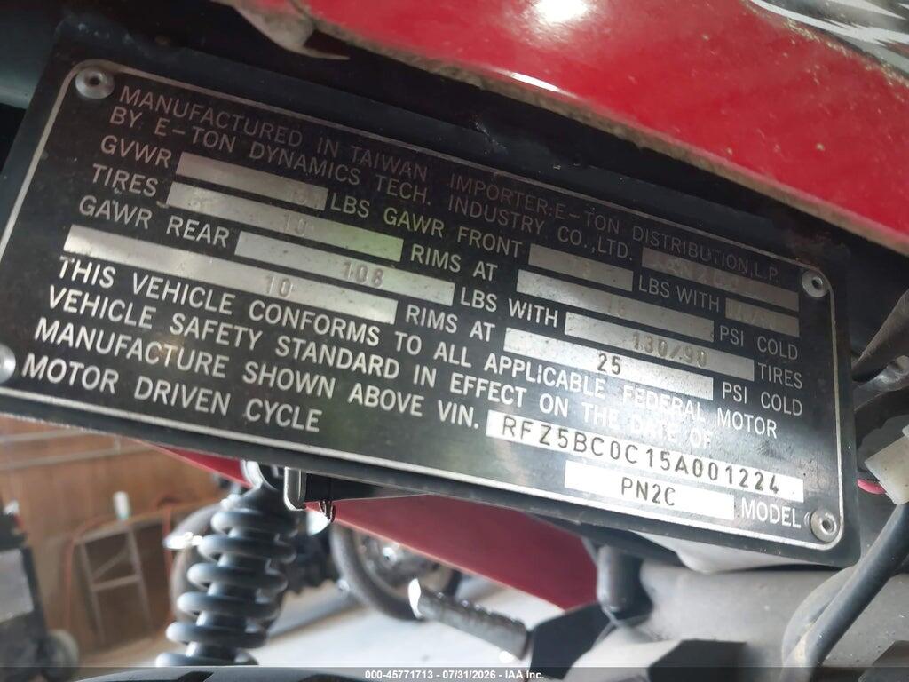 RFZ5BC0C15A001224 2005 ETON BEAMER MATRIX photo no. 10