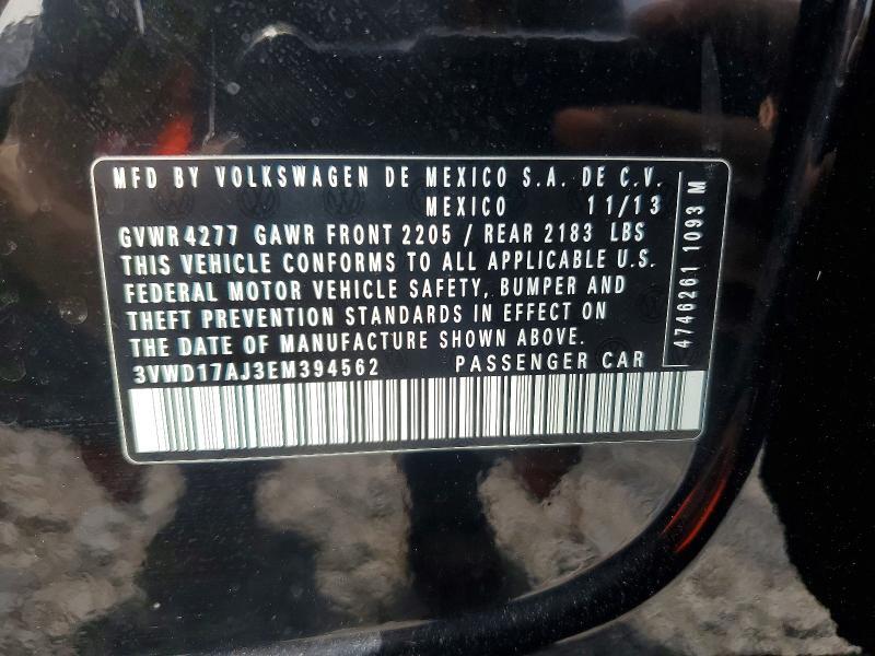 3VWD17AJ3EM394562 2014 VOLKSWAGEN JETTA photo no. 12