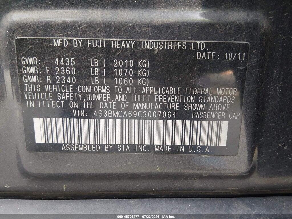 4S3BMCA69C3007064 2012 SUBARU LEGACY photo no. 9