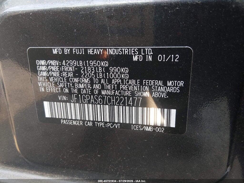 JF1GPAS67CH221477 2012 SUBARU IMPREZA photo no. 9