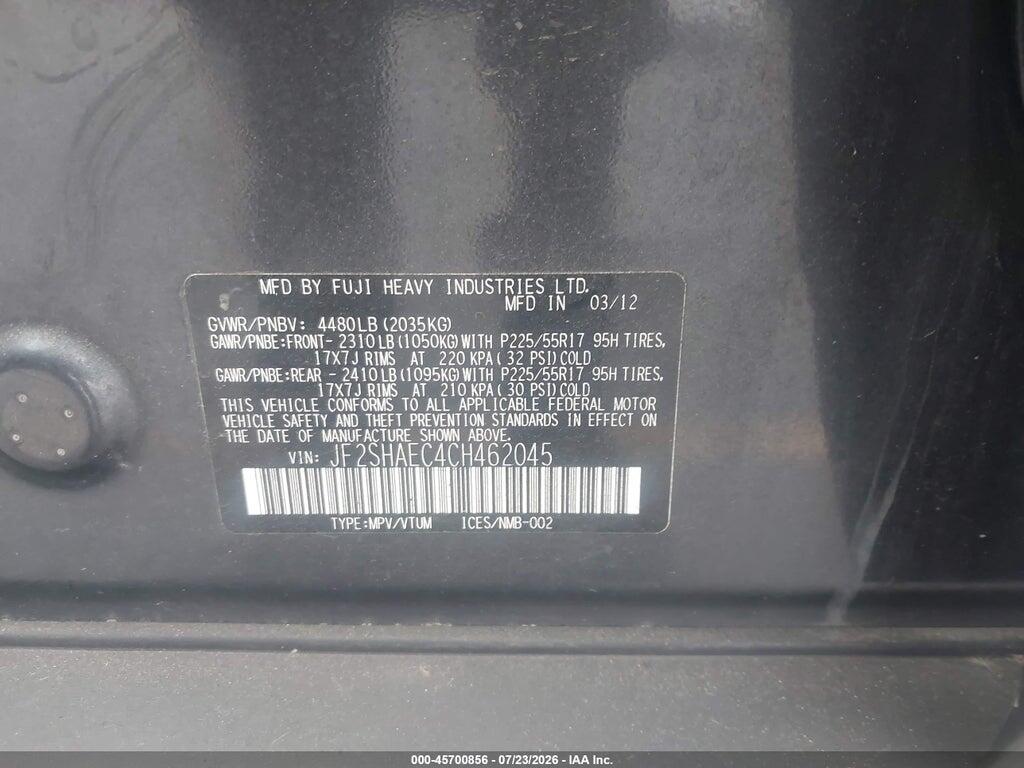 JF2SHAEC4CH462045 2012 SUBARU FORESTER photo no. 9