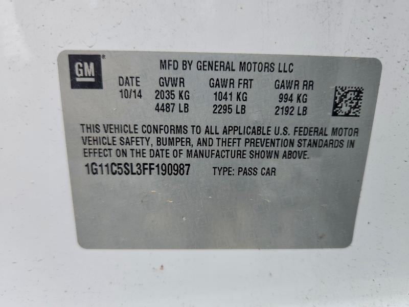 2015 CHEVROLET MALIBU 1LT — Фото 12 из 12