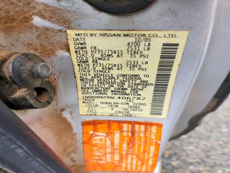 1N6BD06T96C406782 2006 NISSAN FRONTIER photo no. 12