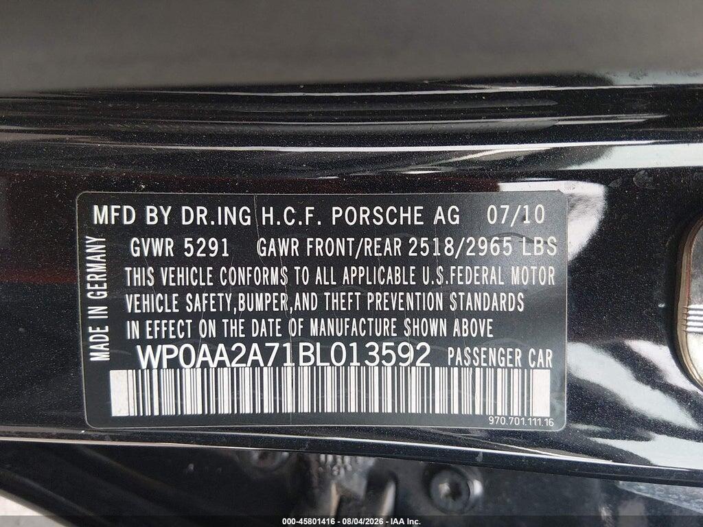 WP0AA2A71BL013592 2011 PORSCHE PANAMERA photo no. 9