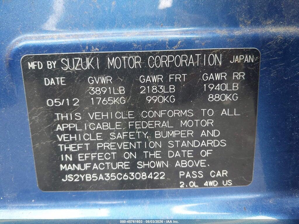 JS2YB5A35C6308422 2012 SUZUKI SX4 photo no. 9