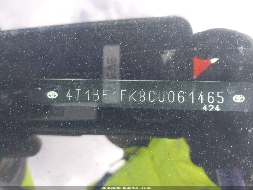 4T1BF1FK8CU061465 2012 TOYOTA CAMRY photo no. 9