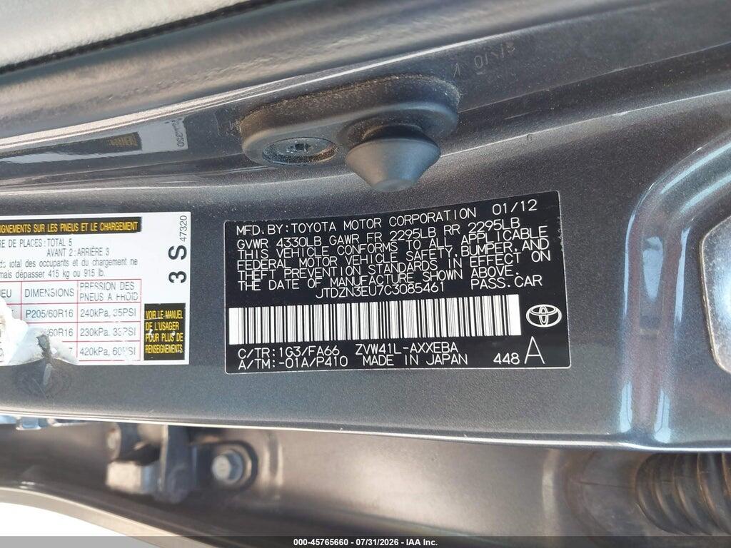 JTDZN3EU7C3085461 2012 TOYOTA PRIUS V photo no. 9