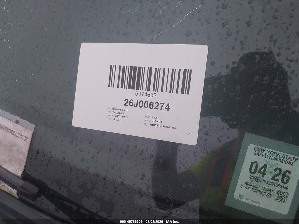 2HGES16395H585186 2005 HONDA CIVIC photo no. 12