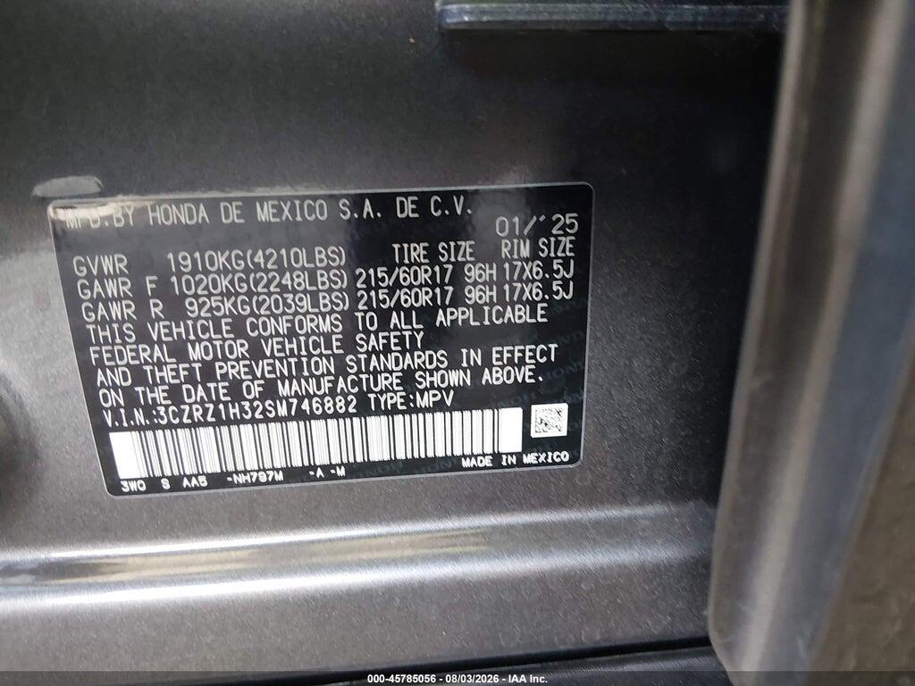 3CZRZ1H32SM746882 2025 HONDA HR-V photo no. 9