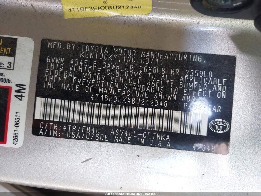 4T1BF3EKXBU212348 2011 TOYOTA CAMRY photo no. 9