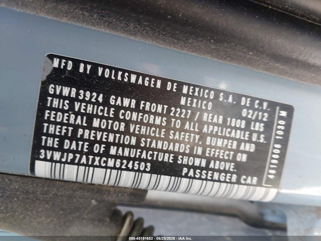 3VWJP7ATXCM624503 2012 VOLKSWAGEN BEETLE photo no. 9