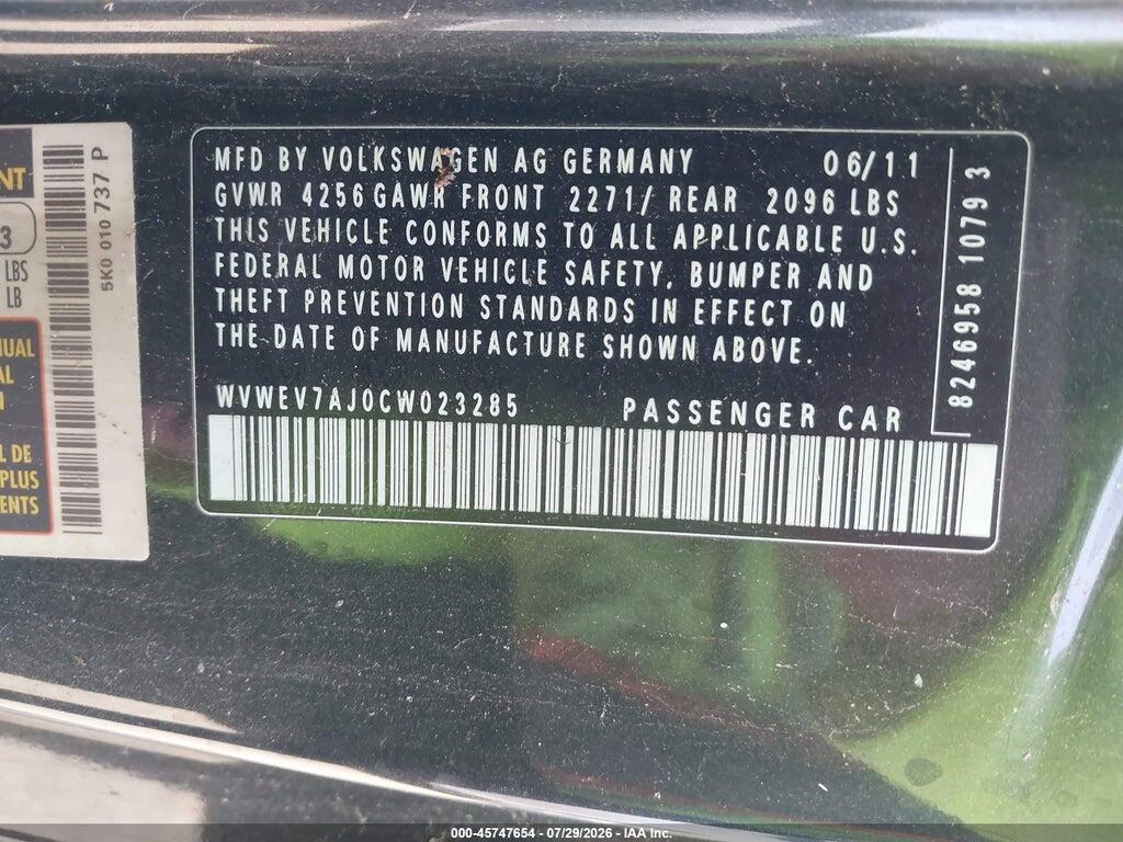 WVWEV7AJ0CW023285 2012 VOLKSWAGEN GTI photo no. 9