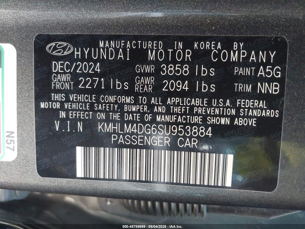 KMHLM4DG6SU953884 2025 HYUNDAI ELANTRA photo no. 9