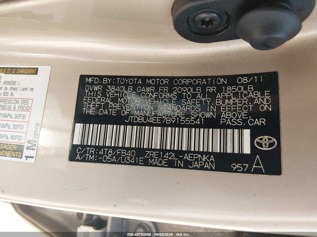 JTDBU4EE7B9155541 2011 TOYOTA COROLLA photo no. 9