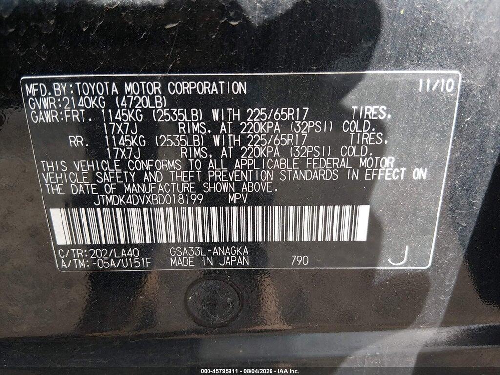JTMDK4DVXBD018199 2011 TOYOTA RAV4 photo no. 9