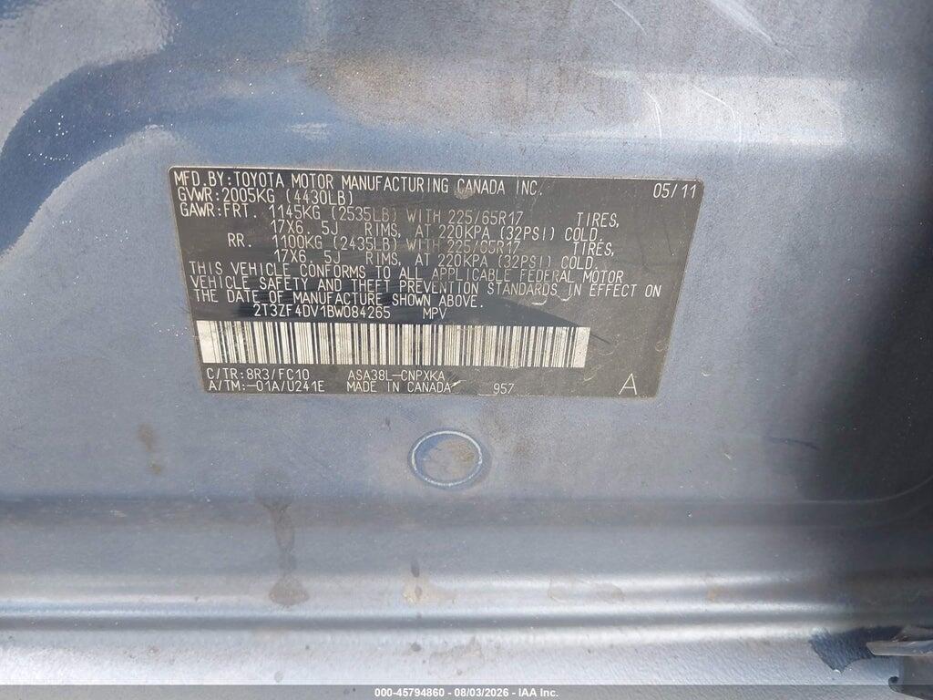 2T3ZF4DV1BW084265 2011 TOYOTA RAV4 photo no. 9