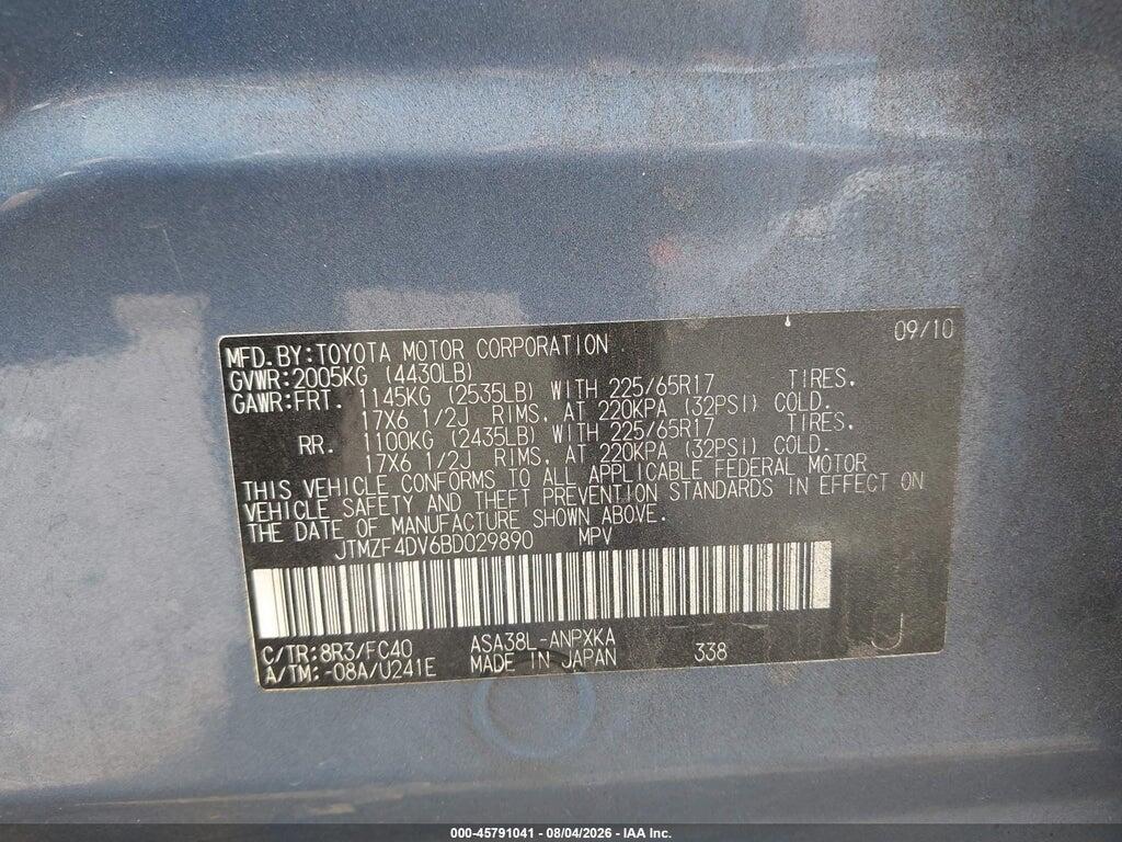 JTMZF4DV6BD029890 2011 TOYOTA RAV4 photo no. 9