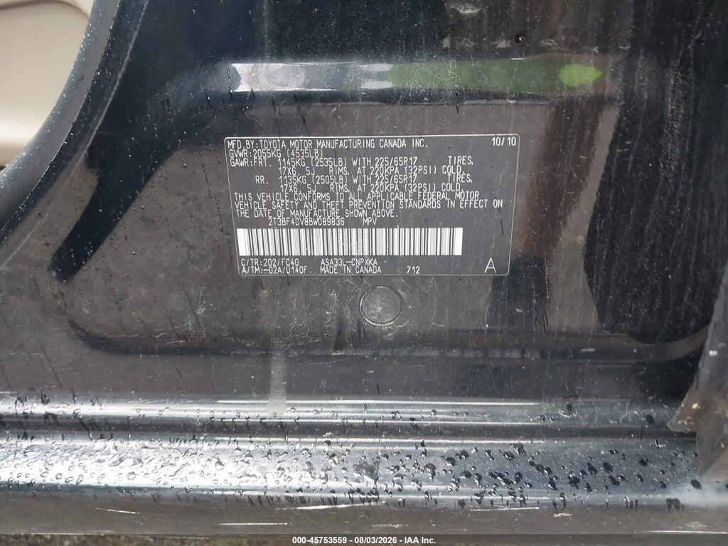 2T3BF4DV8BW089836 2011 TOYOTA RAV4 photo no. 9