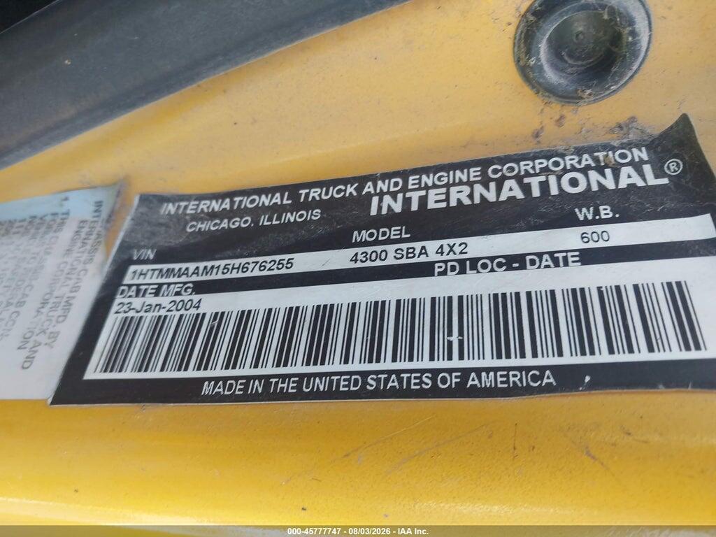 1HTMMAAM15H676255 2005 INTERNATIONAL 4000 photo no. 8