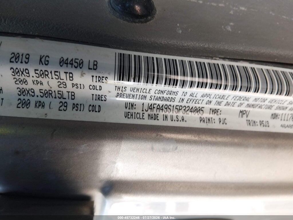1J4FA49S15P324005 2005 JEEP WRANGLER photo no. 9