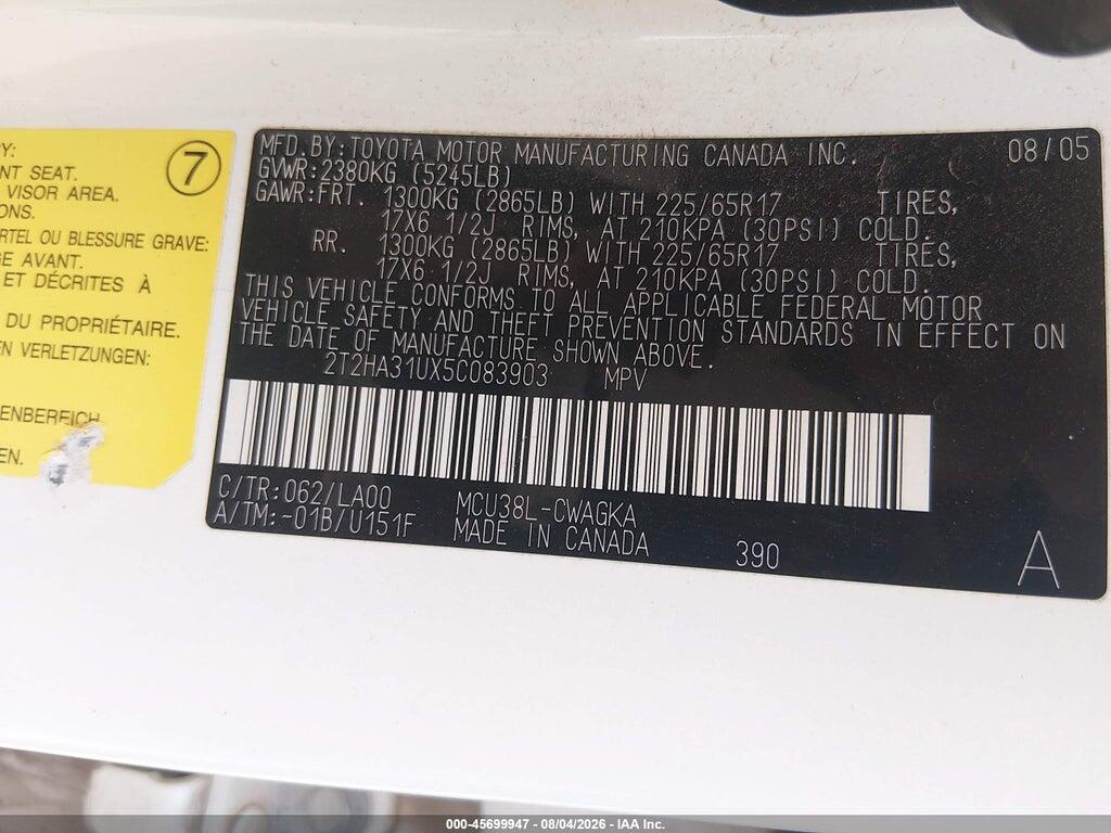 2T2HA31UX5C083903 2005 LEXUS RX 330 photo no. 9