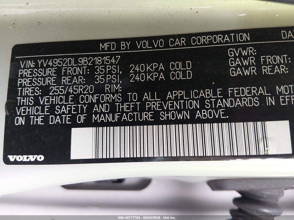 YV4952DL9B2181547 2011 VOLVO XC60 photo no. 9