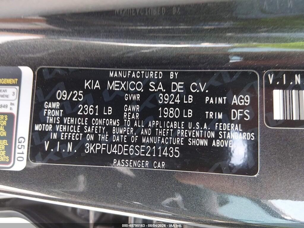 3KPFU4DE6SE211435 2025 KIA K4 photo no. 9
