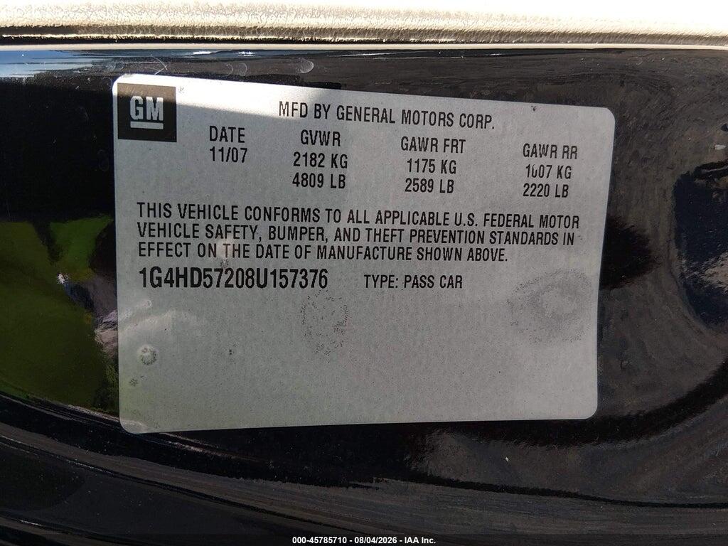 1G4HD57208U157376 2008 BUICK LUCERNE photo no. 9