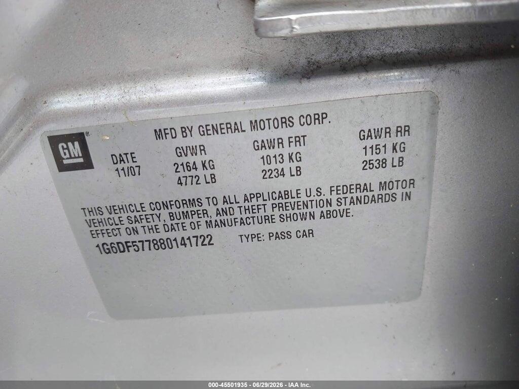 1G6DF577880141722 2008 CADILLAC CTS photo no. 9