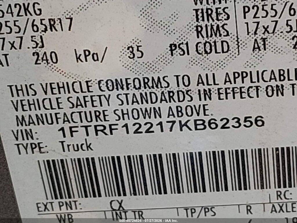 1FTRF12217KB62356 2007 FORD F-150 photo no. 9