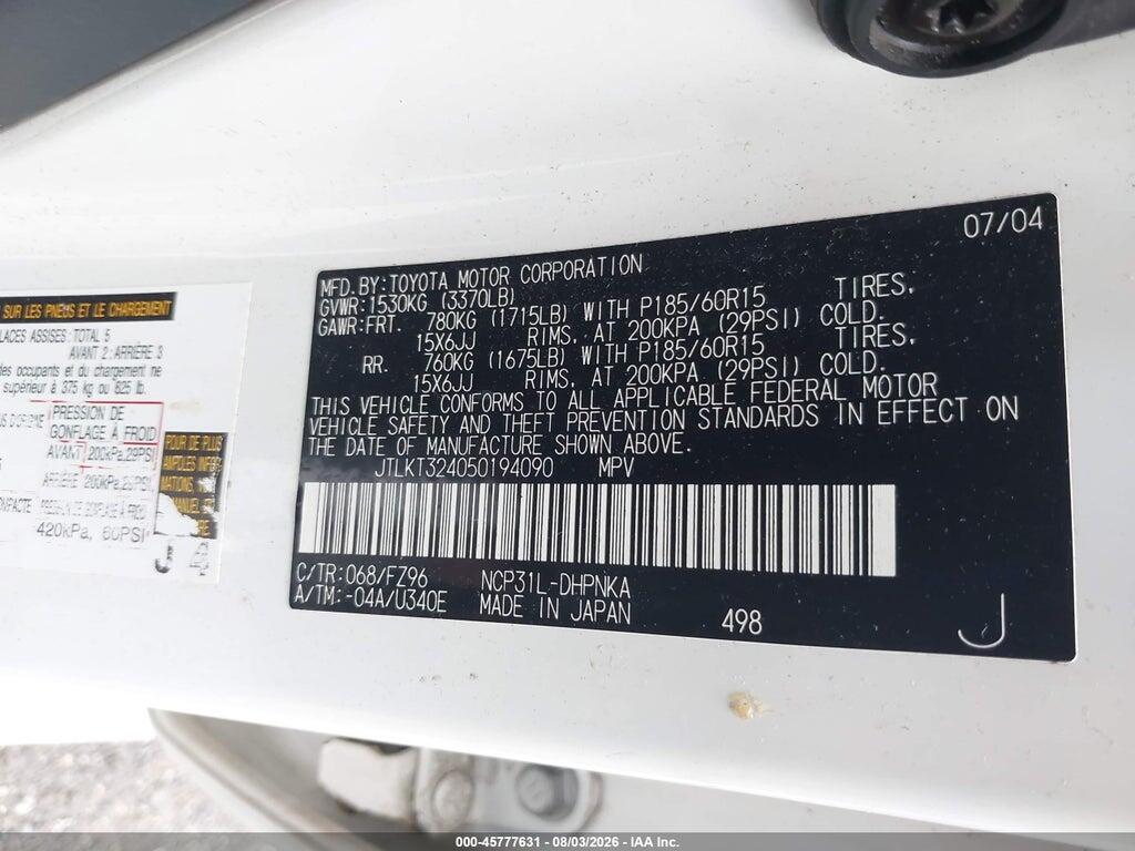 JTLKT324050194090 2005 SCION XB photo no. 9