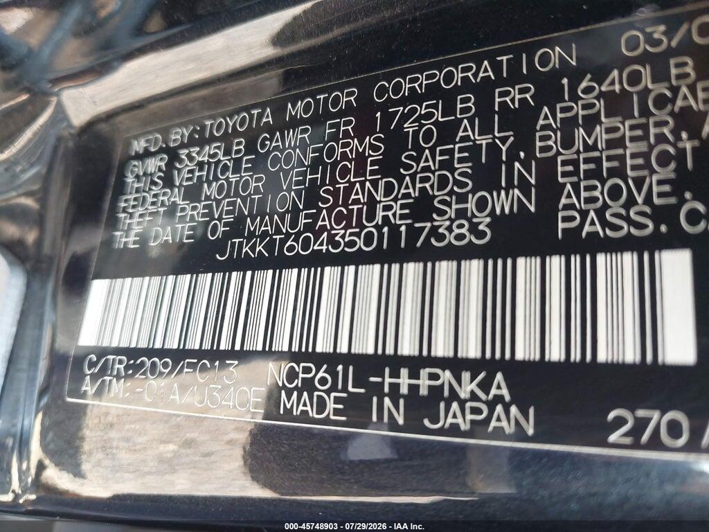 JTKKT604350117383 2005 SCION XA photo no. 9