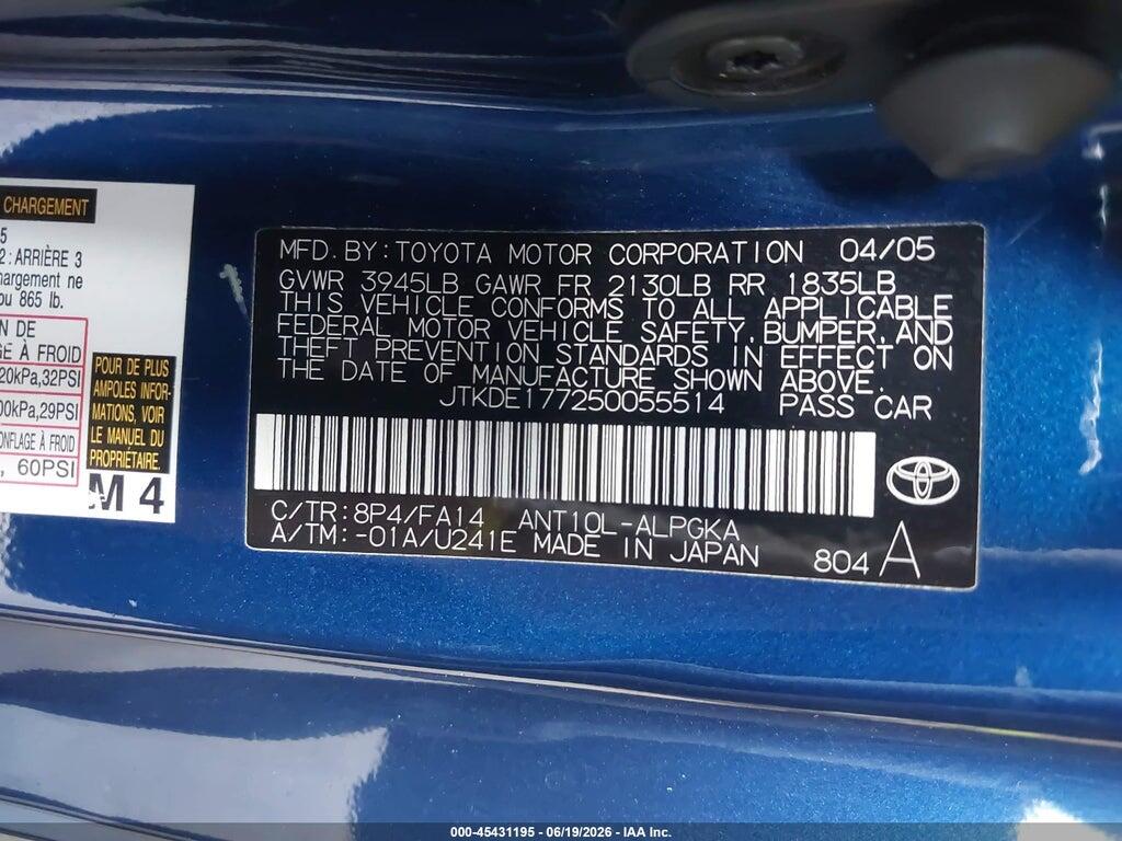 JTKDE177250055514 2005 SCION TC photo no. 9