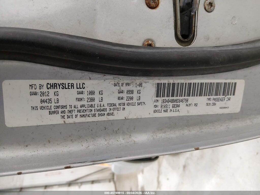 1B3HB48B08D646798 2008 DODGE CALIBER photo no. 9