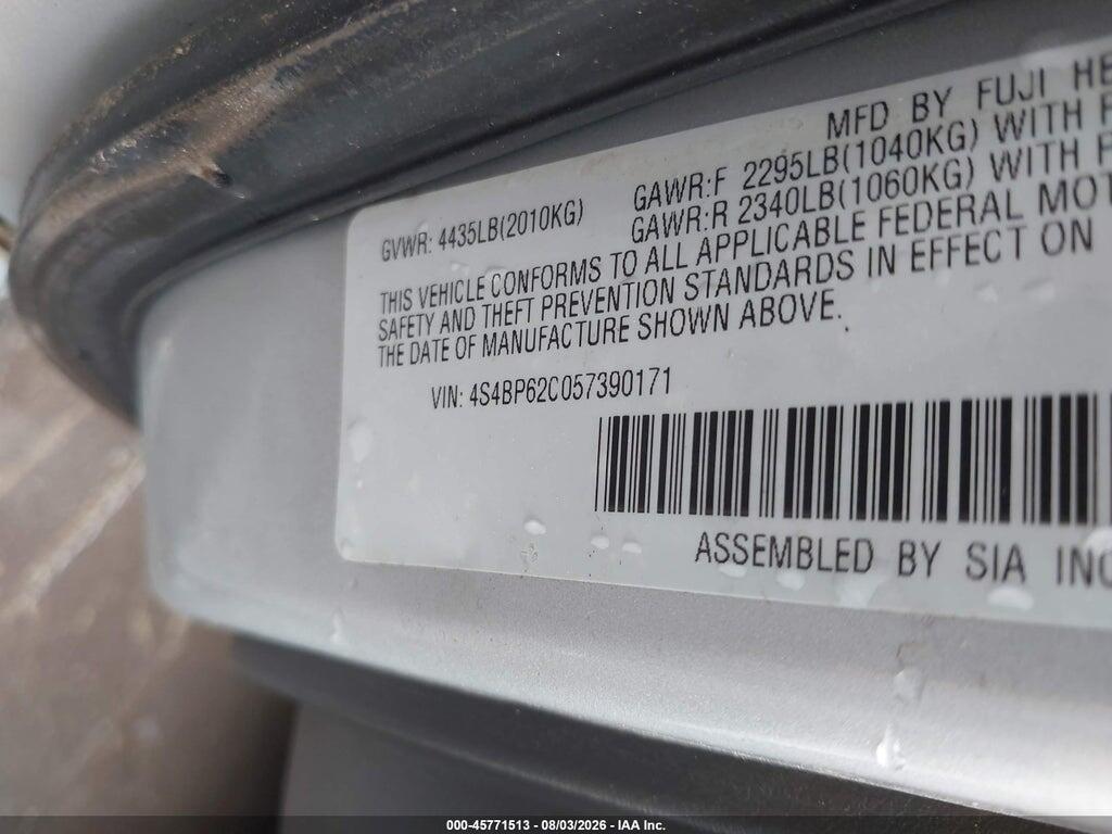 4S4BP62C057390171 2005 SUBARU OUTBACK photo no. 9