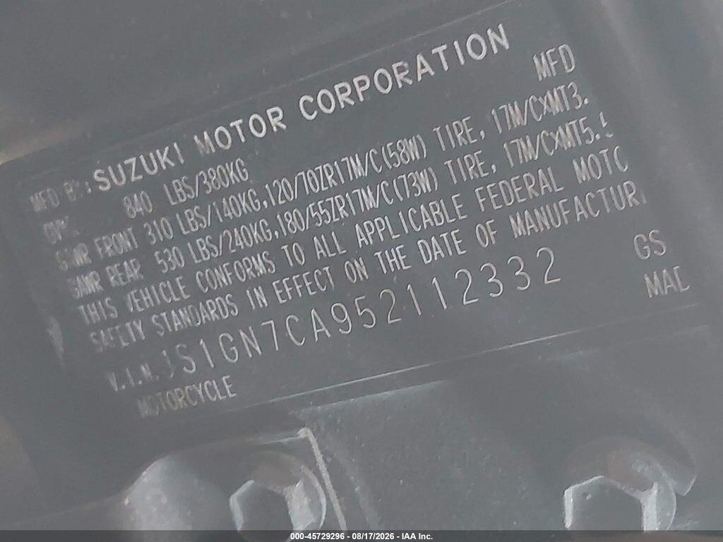 JS1GN7CA952112332 2005 SUZUKI GSX-R600 photo no. 10