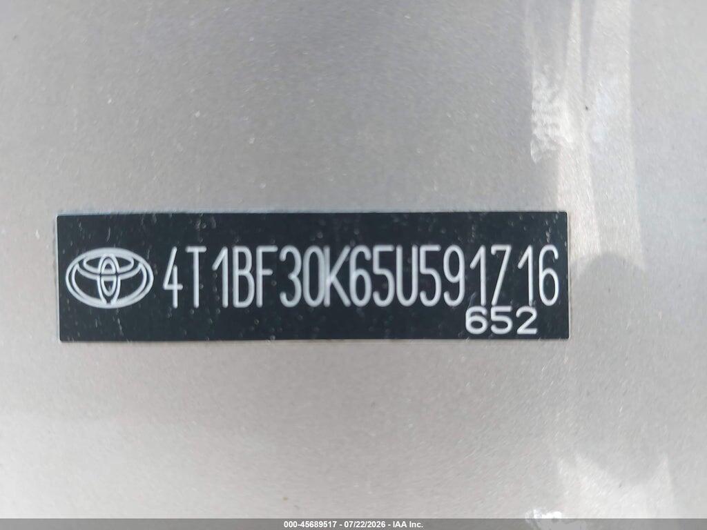 4T1BF30K65U591716 2005 TOYOTA CAMRY photo no. 9