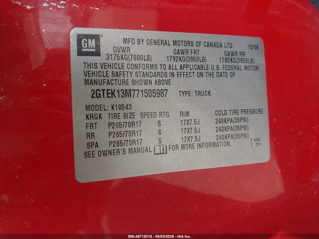 2GTEK13M771505987 2007 GMC SIERRA 1500 photo no. 9