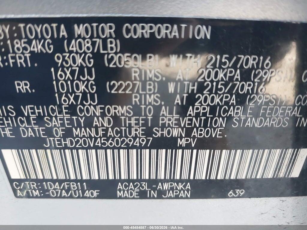 JTEHD20V456029497 2005 TOYOTA RAV4 photo no. 9