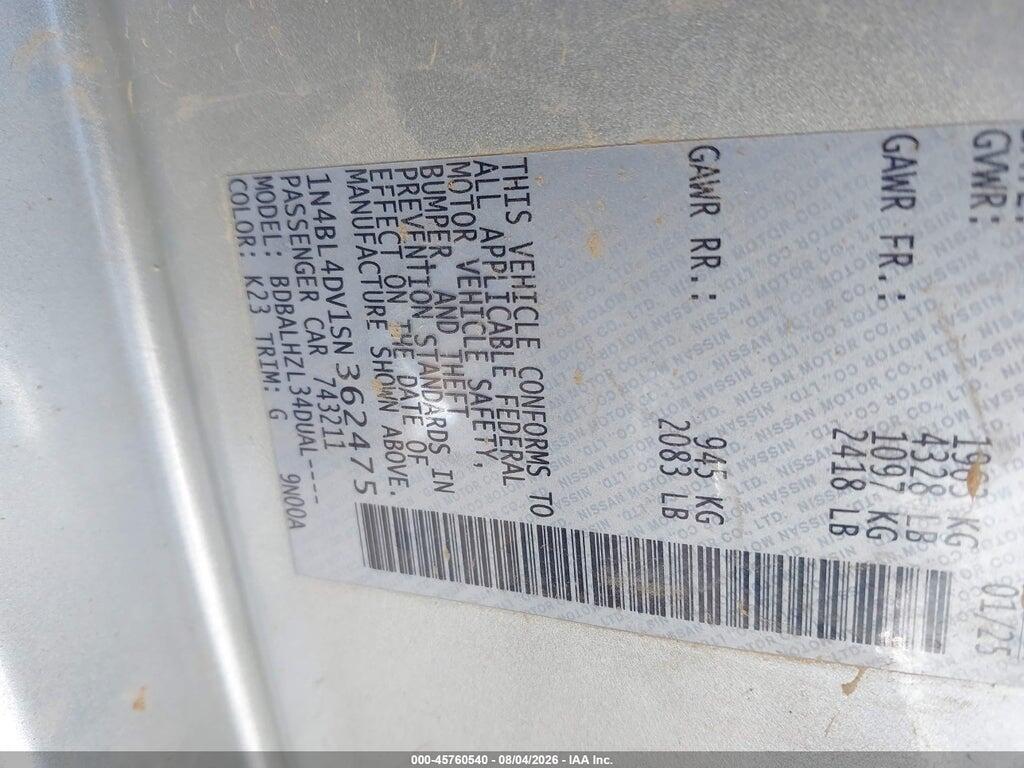 1N4BL4DV1SN362475 2025 NISSAN ALTIMA photo no. 9