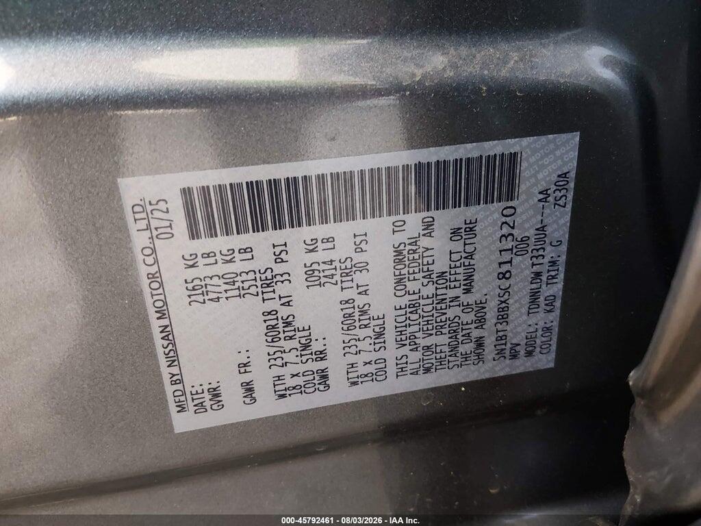 5N1BT3BBXSC811320 2025 NISSAN ROGUE photo no. 9