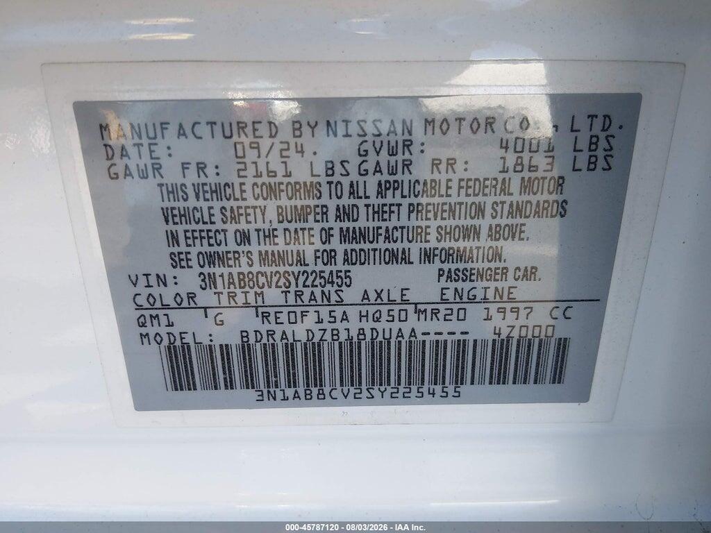 3N1AB8CV2SY225455 2025 NISSAN SENTRA photo no. 9