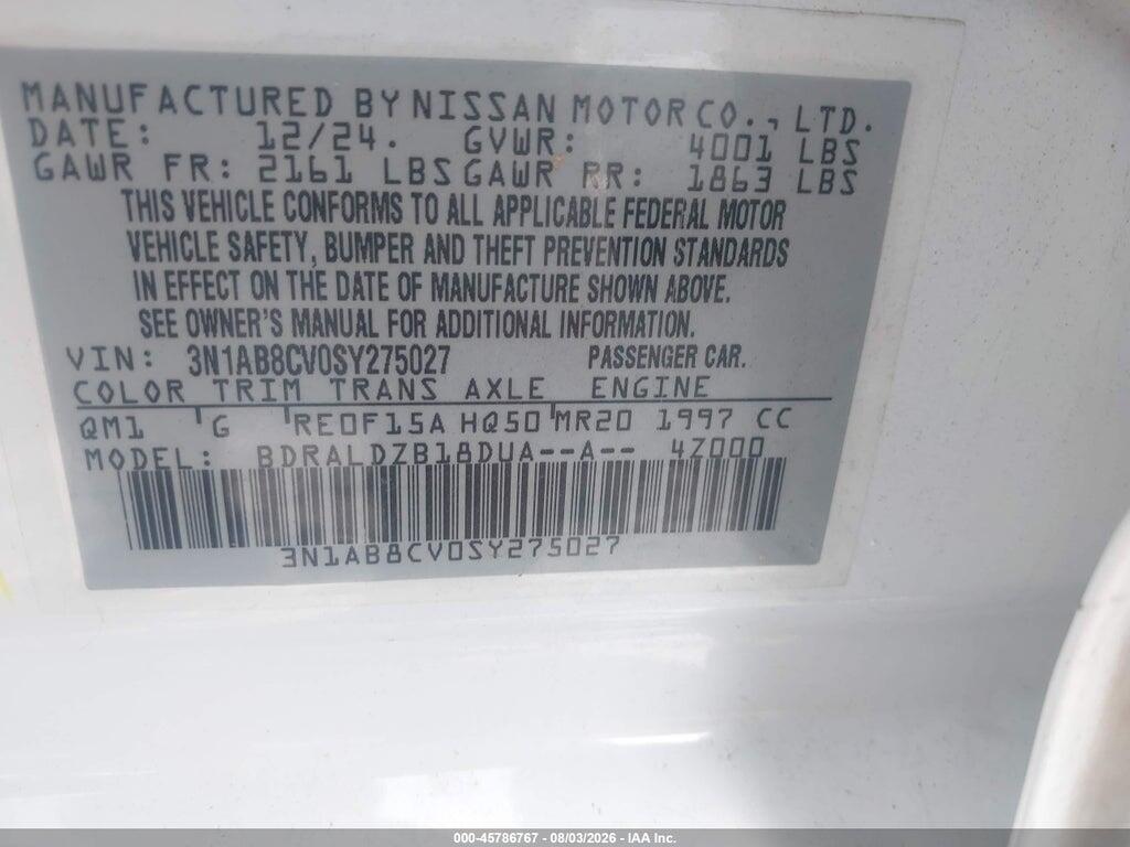 3N1AB8CV0SY275027 2025 NISSAN SENTRA photo no. 9